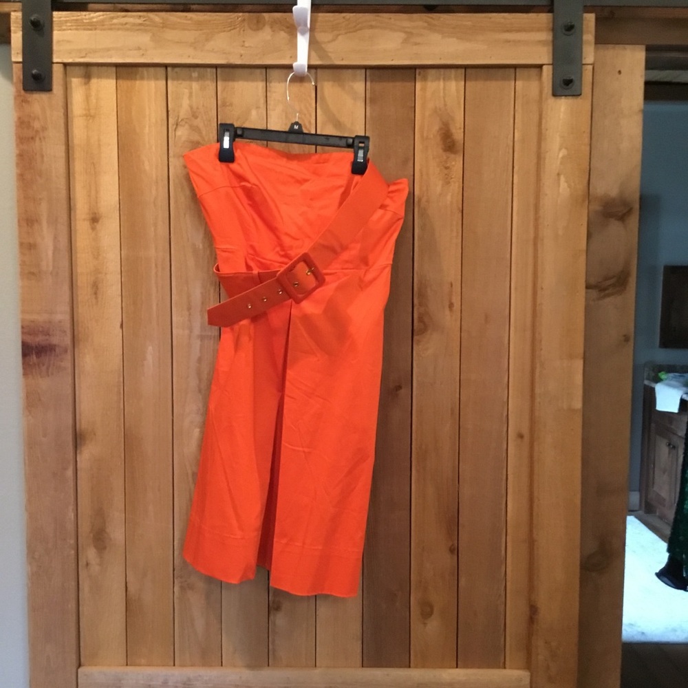 Strapless belted dress